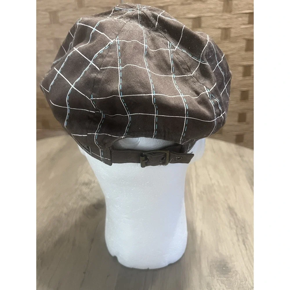 Harley Davidson Vintage Women's Gray Plaid Biker Hat Adjustable Belt-style‎ Back